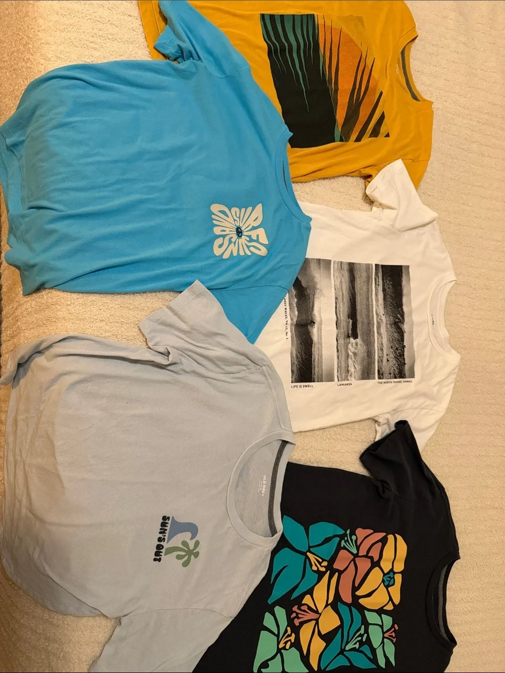 Old Navy Kids Short Sleeve Tees - Yellow, Blue, White, Black, Light Blue